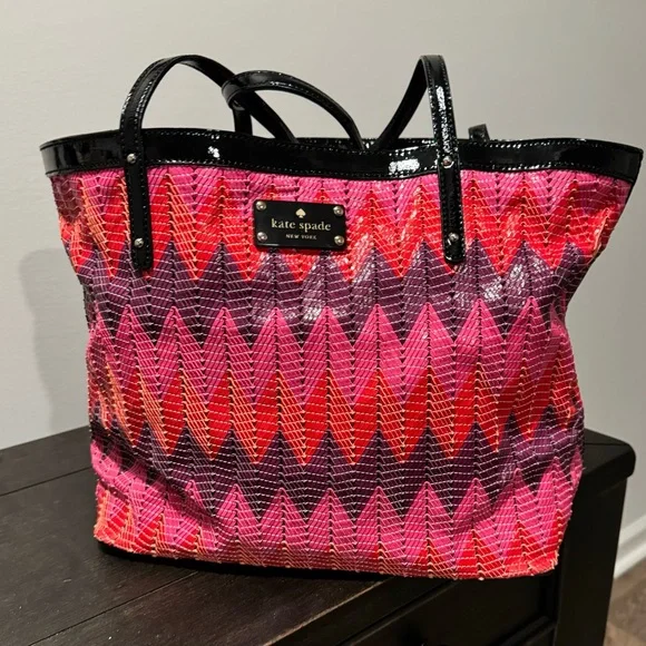 Kate Spade New York Multi-Colored Chevron Handbag - Picture 2 of 14